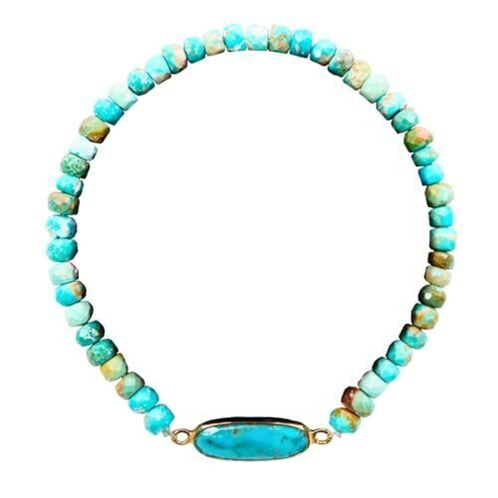 6382 Turquoise Bracelet Teen Girls, Certified 925 Sterling Silver with 18K